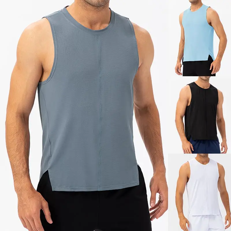 Men's Summer Fitness loose Running Vest Quick Dry Breathable Gym Workout Vest Muscle Athletic Shirt Workout Base Layer Tank Top