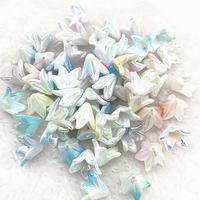 20pcs 13x16mm Gradual Change Acrylic Lilies Beads Caps Jewelry Findings Charms Bracelets Spacer Beads for Jewelry Making