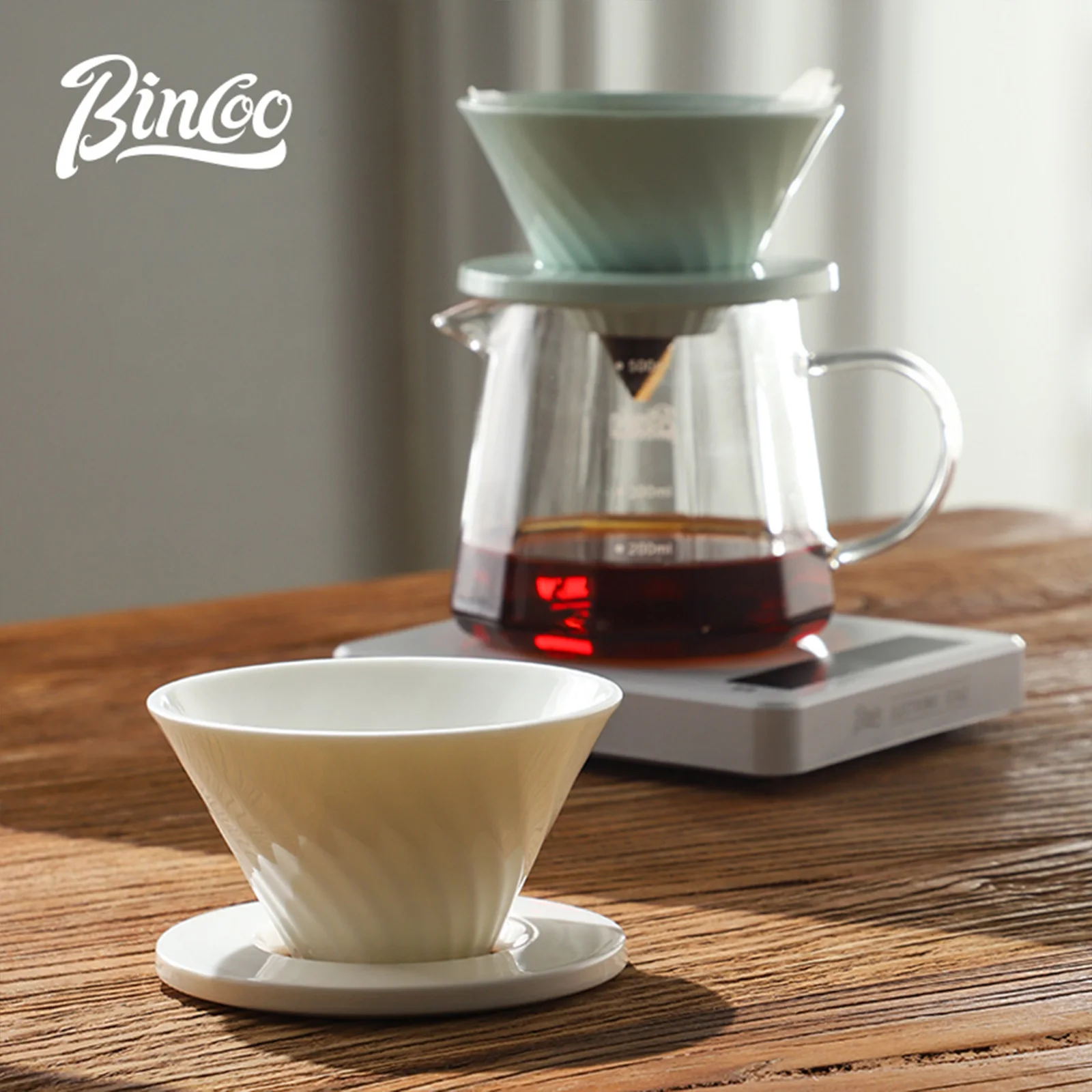 

Bincoo 500ml Coffee Filter Cup Hand Brewed Coffee Pot Set Reusable Filter Pour Over Coffee Machine Funnel Dripper V01 Filter Cup