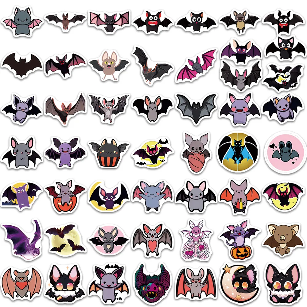 50PCS Kreative Fledermaus Niedlichen Cartoon Aufkleber Dekorative Notebook Telefon Fällen DIY Wasserdichte Aufkleber