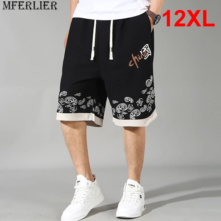 

Summer Shorts Men Plus Size 11XL 12XL Short Pants Fashion Casual Print Shorts Male Big Size Bottom