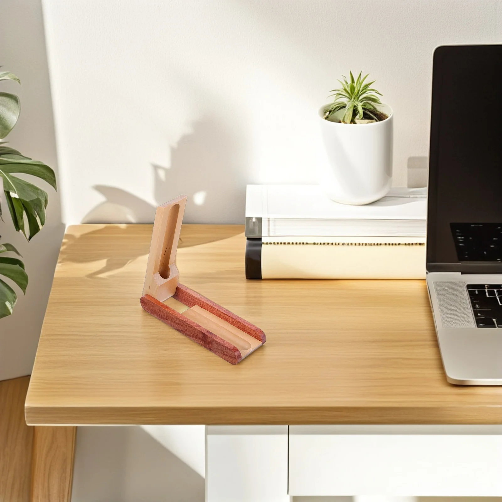 

Wooden Pen Case Solid Wood Vintage Dual Tone Ballpoint Pen Storage Box Desk Organizer Office Supplies Holder