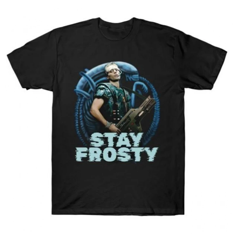 

STAY FROSTY! Sci-Fi Alien Gift T-Shirt Weyland LV-426 Horror movie Xenomorph printed Short Sleeve Graphic clothes All size tops