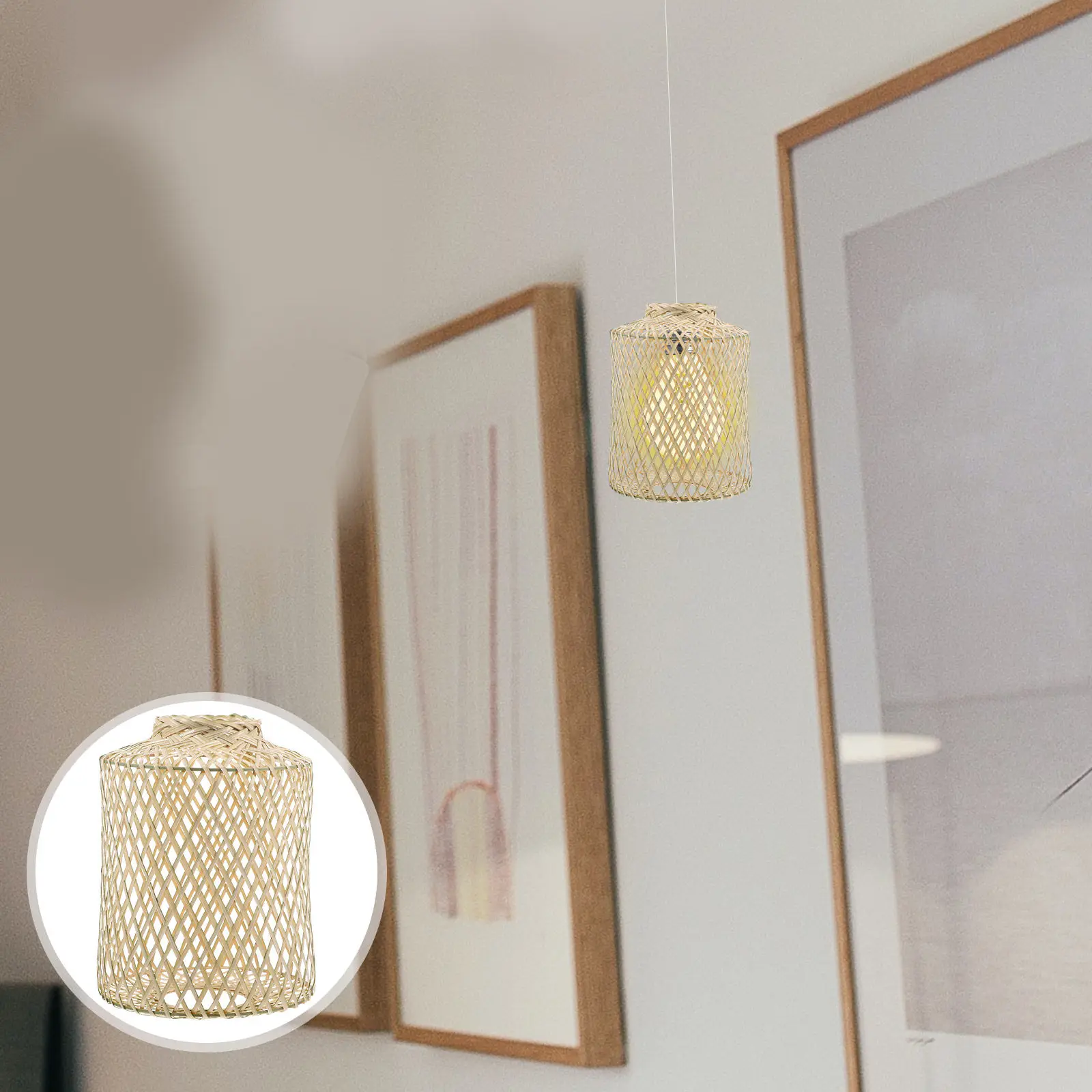 

Бамбуковый абажур в деревенском стиле, плетеный, для подвесного светильника, для дома, отеля, ресторана, декоративный, теплый свет