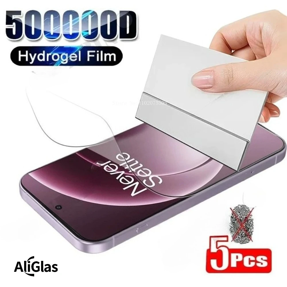 

5 шт. гидрогелевая пленка для OnePlus 15 13 13R 13S 13T, полное покрытие для экрана OnePlus Ace 6 T, не стеклянная пленка высокой четкости
