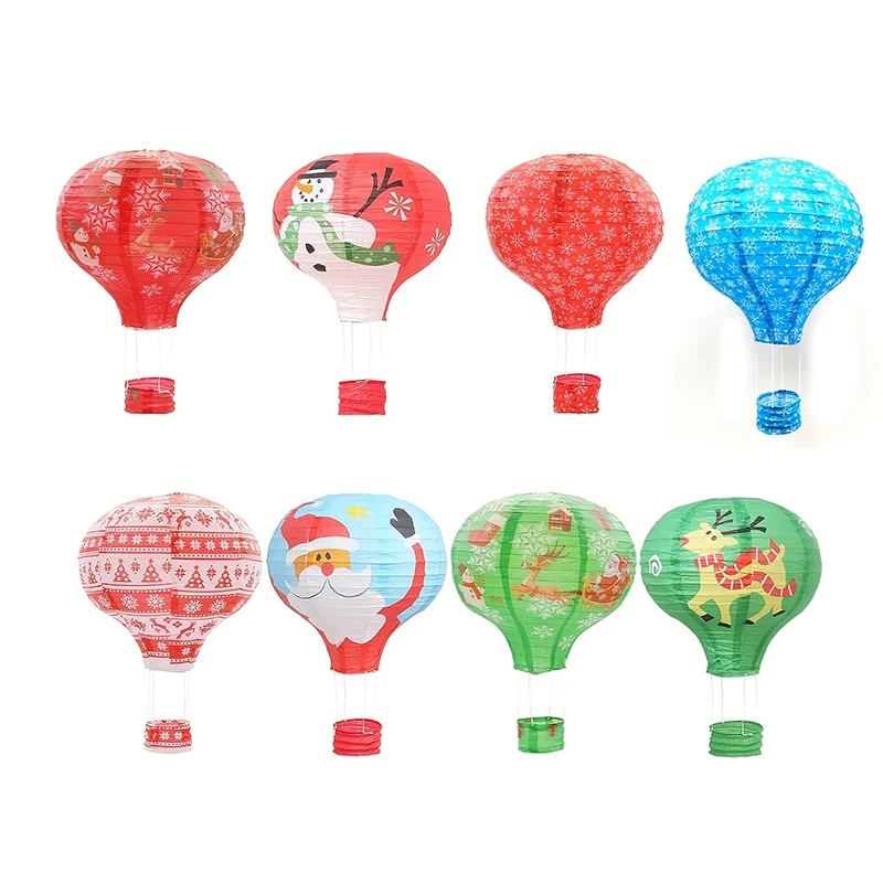 Christmas Handmade Hot Air Balloon Lantern Pendant Wedding Bar Shopping Mall Kindergarten Corridor Decoration Paper Lantern