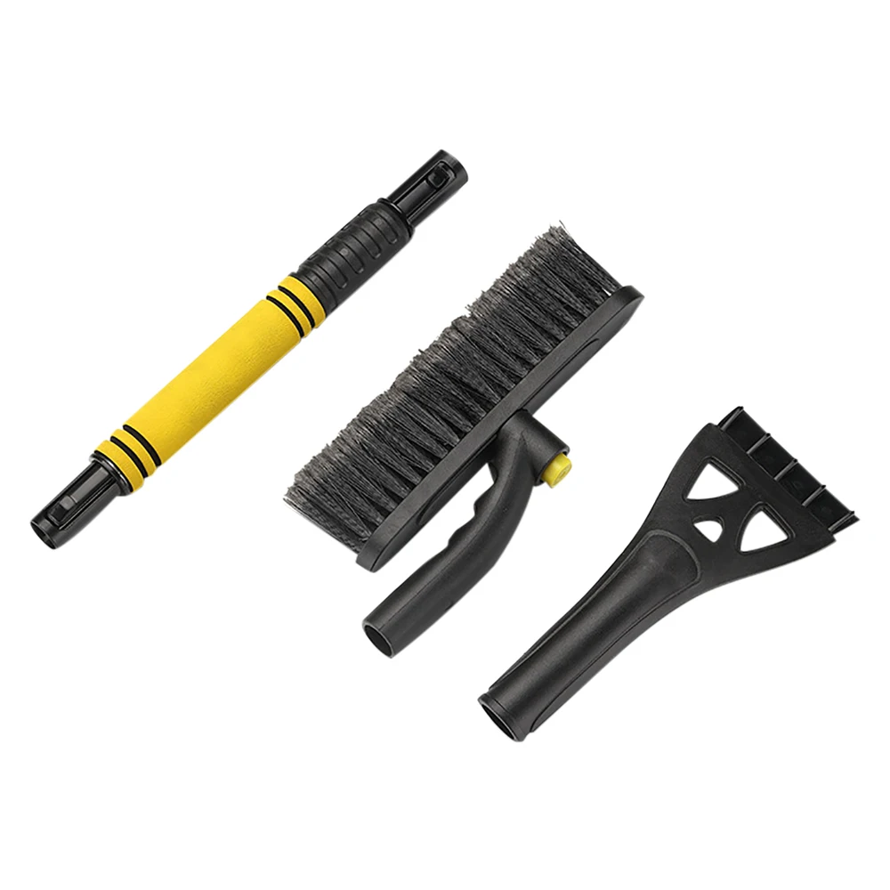 Extendable Ice Scraper Snow Brush Detachable Snow Removal Tool with Foam Handle 360° Pivoting Brush Head Snow Scraper Car Supply