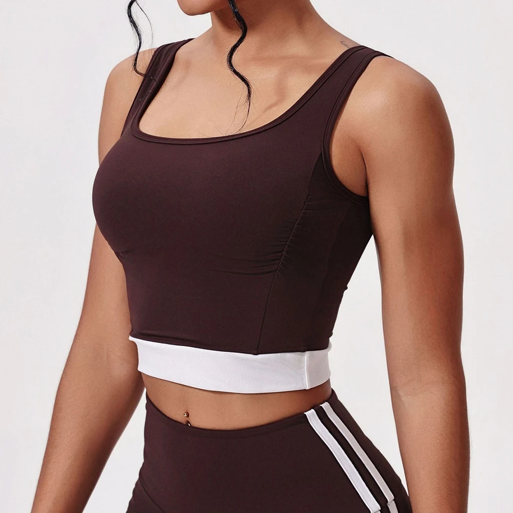 Shockproof Sports Vest Women Gym Top Female Sports Bra Training Sleeveless Yoga Clothes Quick Dry Sportswear Workout Tank Top