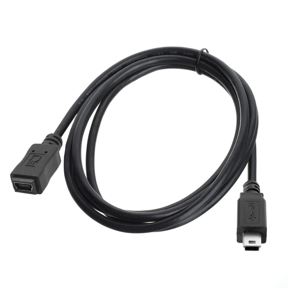 1 peça cabo adaptador de luz preta mini usb b 5 pinos macho para fêmea cabo de extensão adaptador