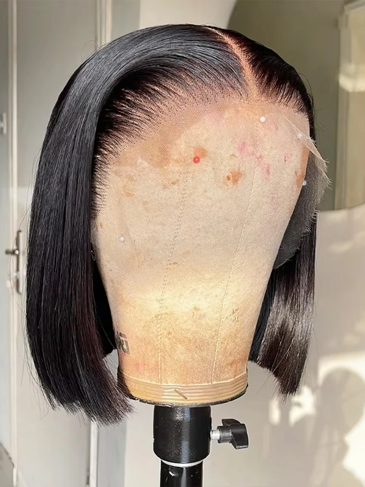Bone Straight Short Bob Wigs Human Hair HD 13x6 13x4 Lace Frontal Wigs 7x5 Wear And Go Glueless Wigs For Women 250% Pre Cut Lace