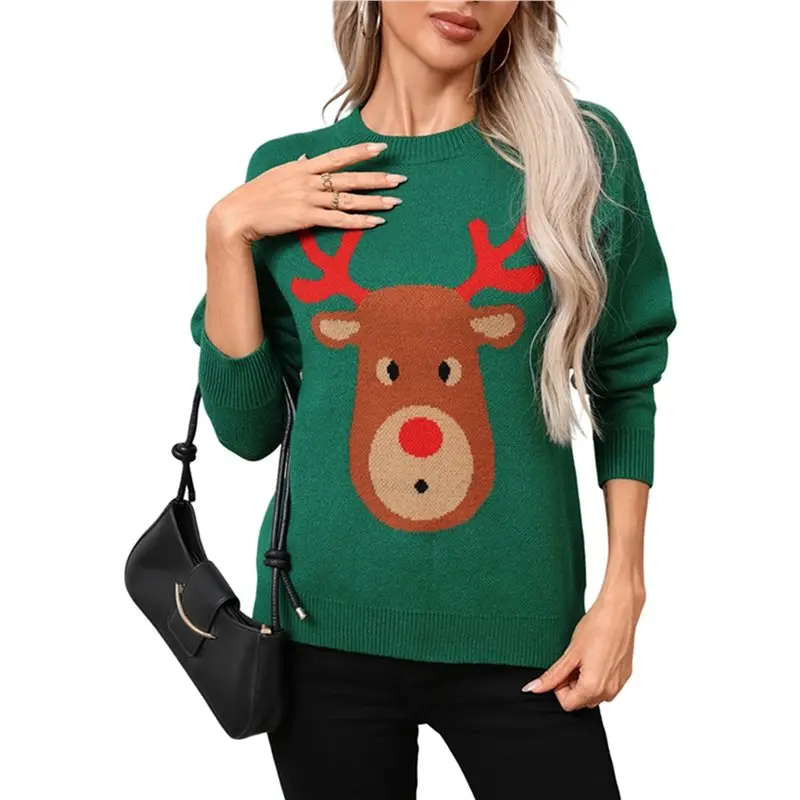 

【KITS】Women/Men Ugly Christmas Long Sleeve Sweaters Pullover Holiday Soft Warm Crewneck Chunky Sweaters
