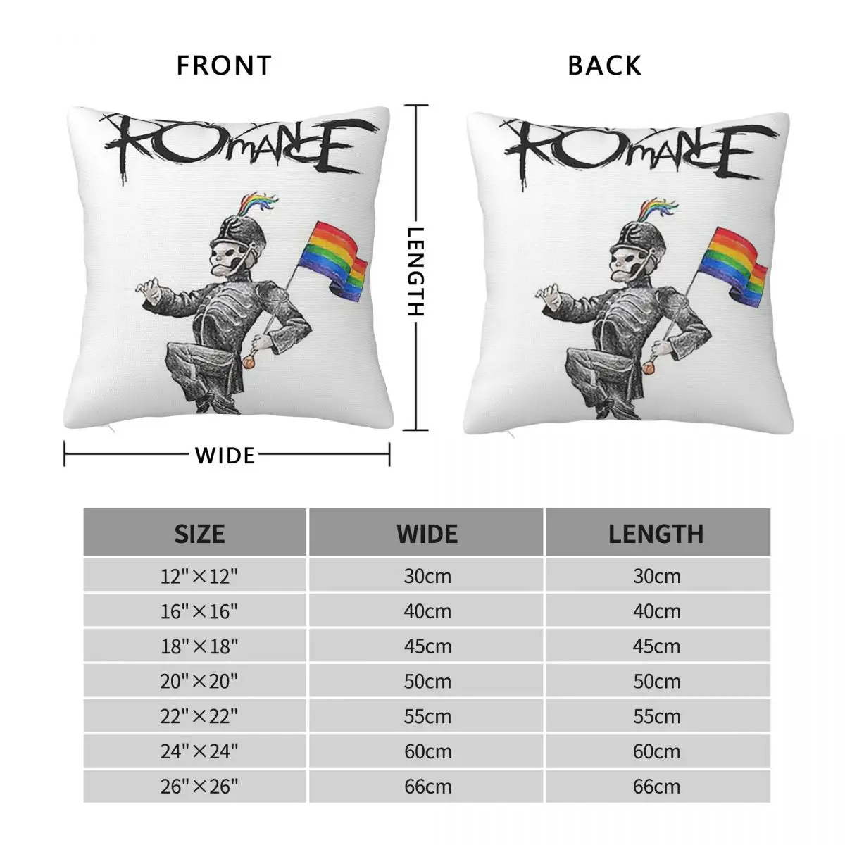 My Gay Romance The Pride Parade Square Pillowcase Pillow Cover Polyester Cushion Decorative Comfort Throw Pillow for Home Car