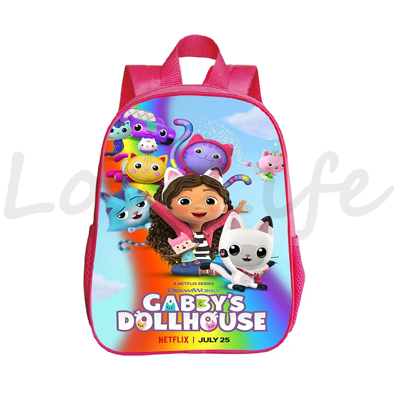 Gabby's Dollhouse mochila para niñas, mochila encantadora para niños, mochilas de jardín de infantes, mochila rosa para niños pequeños, mochilas escolares para casa de muñecas