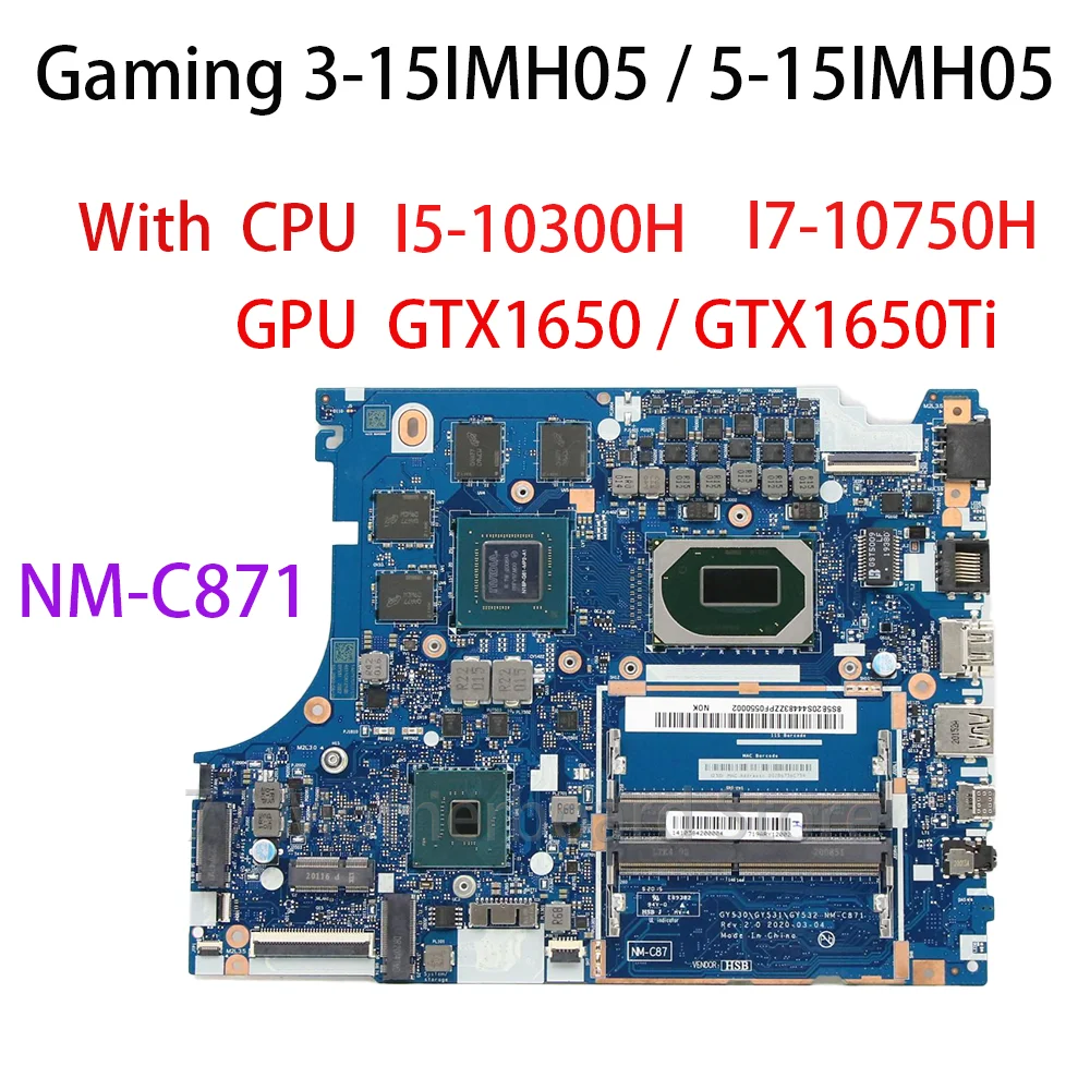 NM-C871 placa-mãe do portátil para lenovo ideapad gaming 3-15imh05