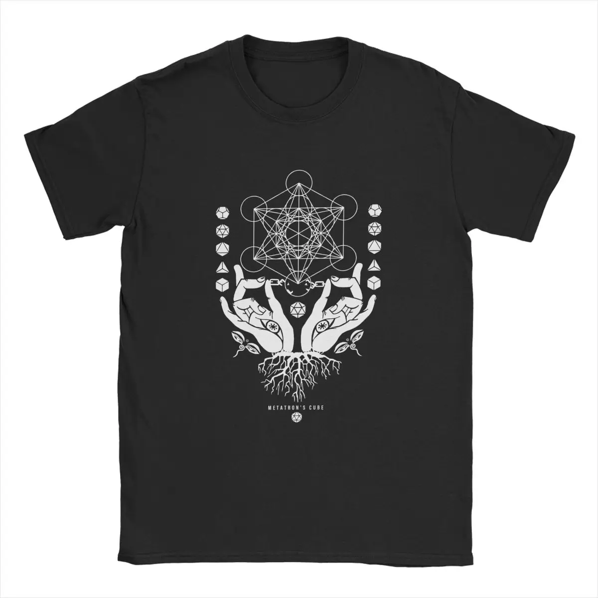 Metatron\'s Cubragureジオメトリの花のメンズTシャツ,純綿のカジュアル,半袖,オリジナルのトップス