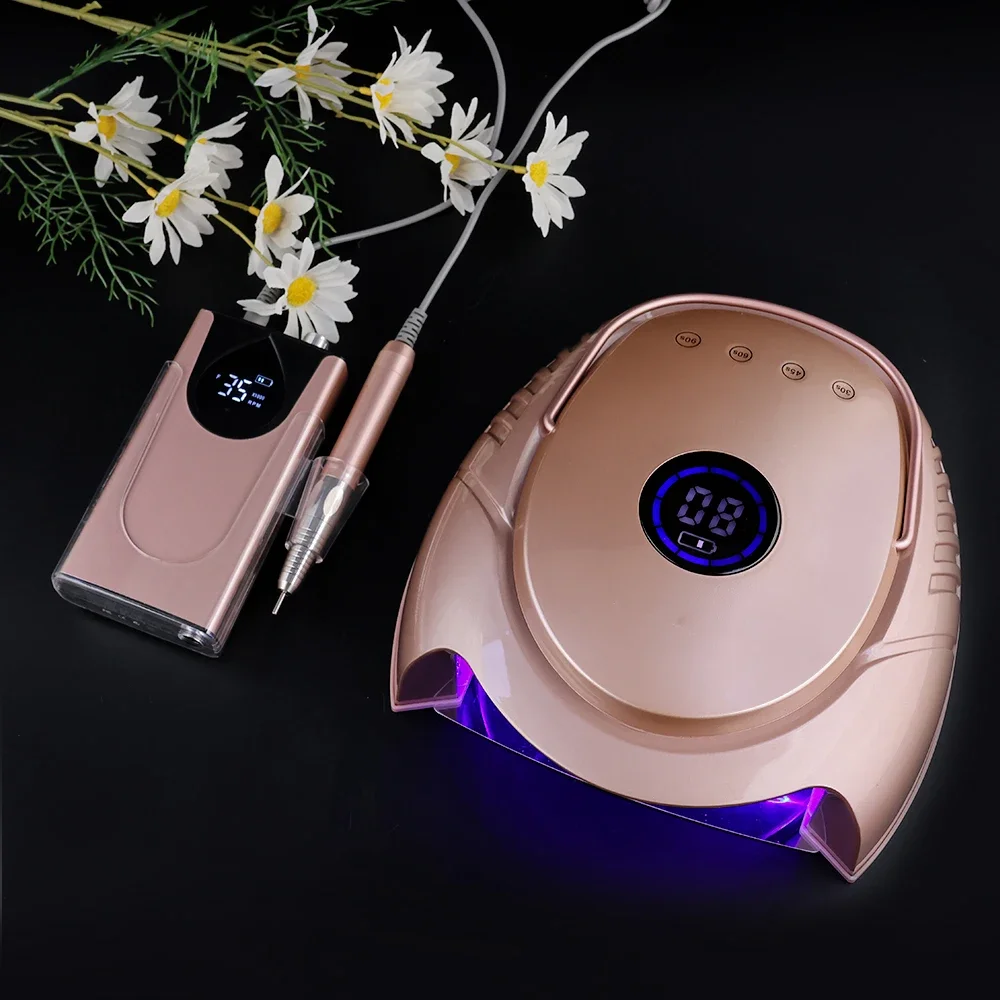 2024 Full Metal Construction High End UV LED Nail Lamp High Power 64w Professional For Salon SPA Rechargeable Portable Desktop