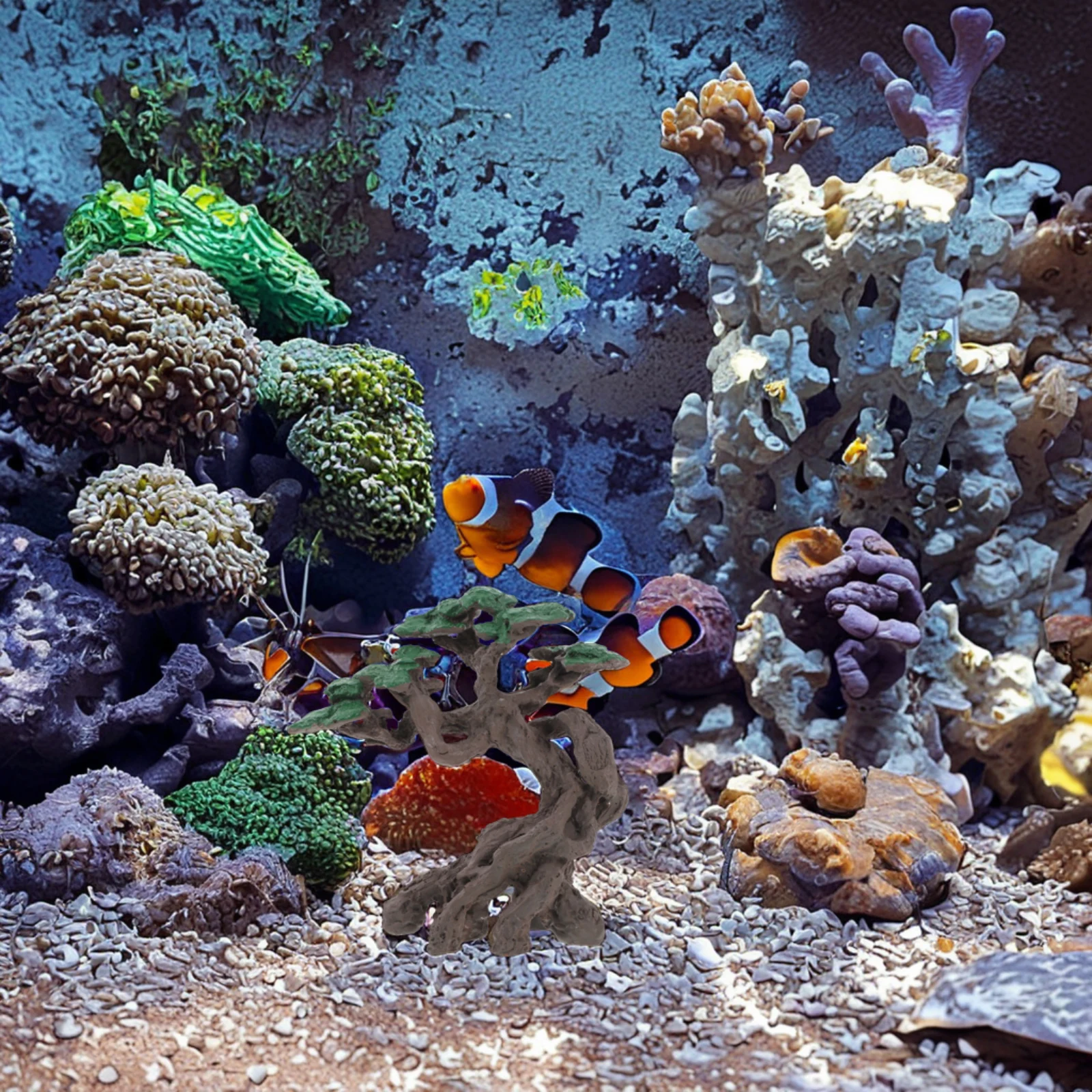 

Aquarium Welcoming Pine Hideout Artificial Tree Ornament Fish Tank Decor Realistic Underwater Scene Safe Resin Material