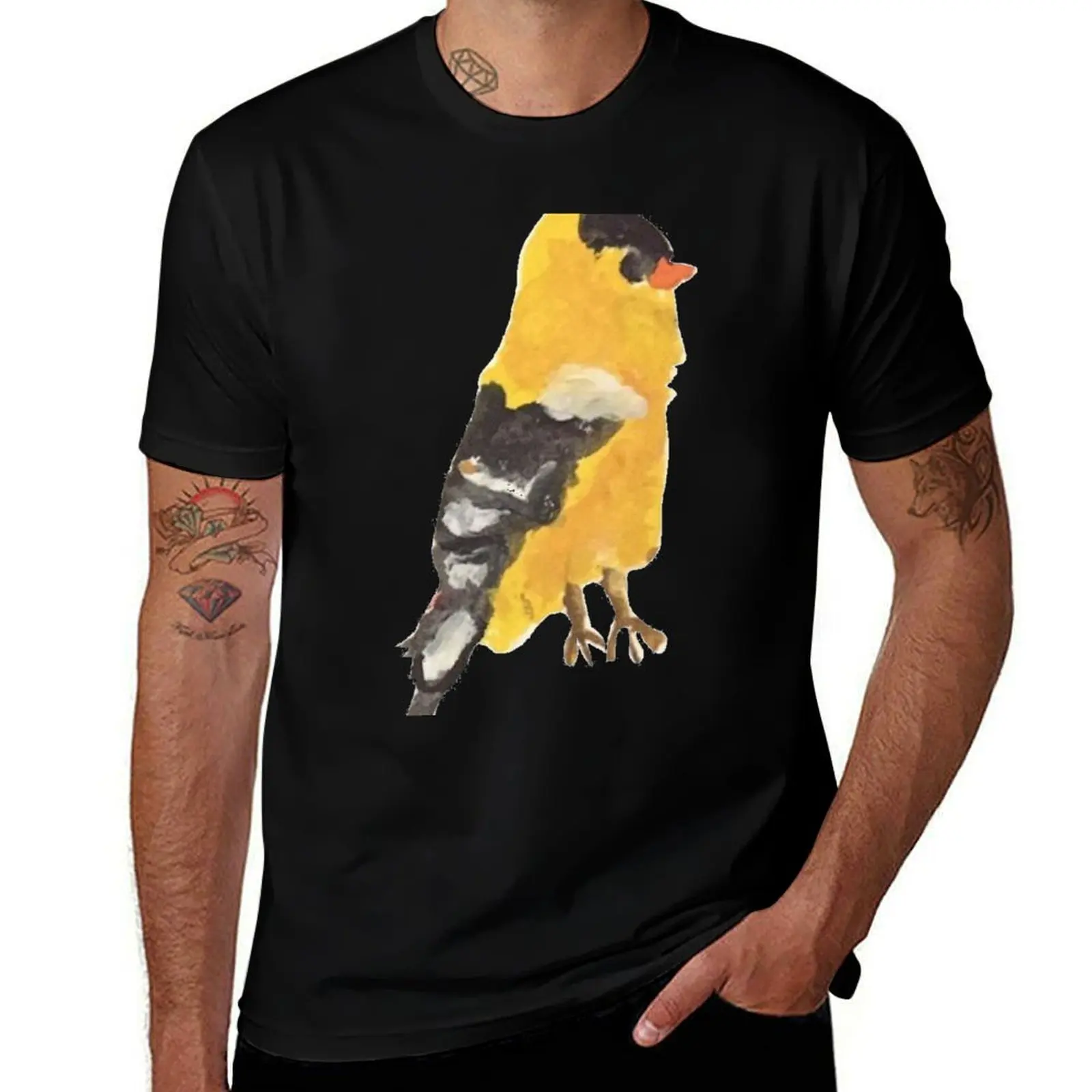 gold finch birb T-Shirt Comfortable Workout Short Sleeve Shirt T-Shirt