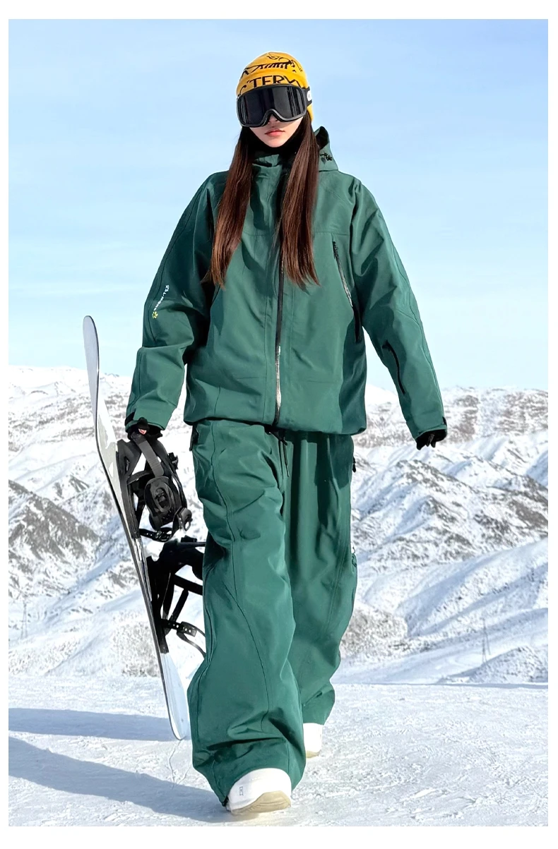 John Snow 2026 Ski-Jacke & -Hose im amerikanischen Stil, Unisex, wasserdicht, thermisch, Snowboard-Mantel, lockere Passform, Wintersport für Herren und Damen – Detail 40