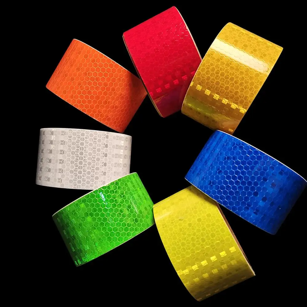 5 سنتيمتر * 5 متر أشرطة عاكسة نجوم لامعة 7 ألوان لاصق مقاوم للماء وضوح عالية تحذير السلامة ملصقات واضحة للدراجات