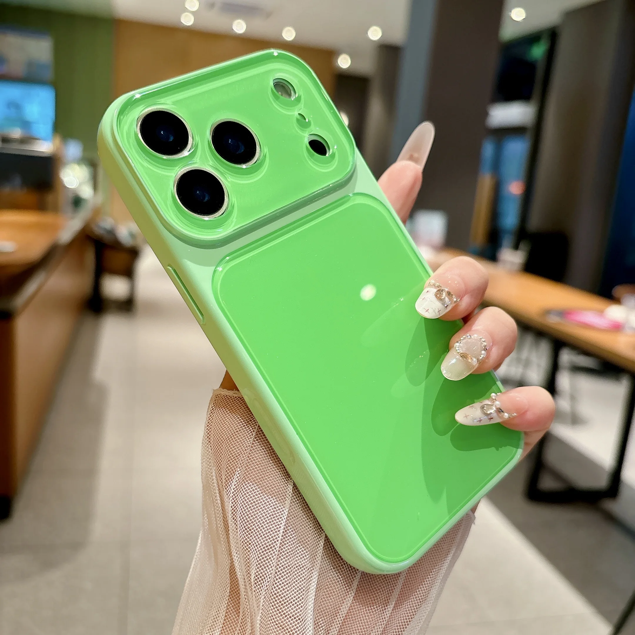 INS Solid Color Dopamine Gloss - Phone Cases That Cover The Camera 评论和价格