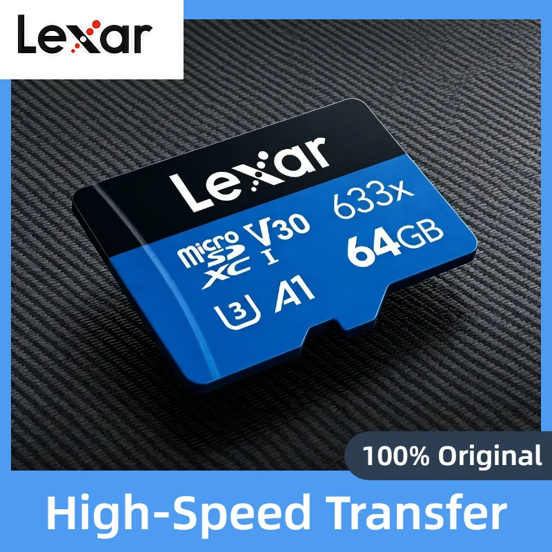 Lexar 633x Micro SD Card 256GB 128GB 64GB SDXC V30 U3 32GB SDHC V10 U1 Class 10 A1 Flash Memory 100 Percent Original Unit