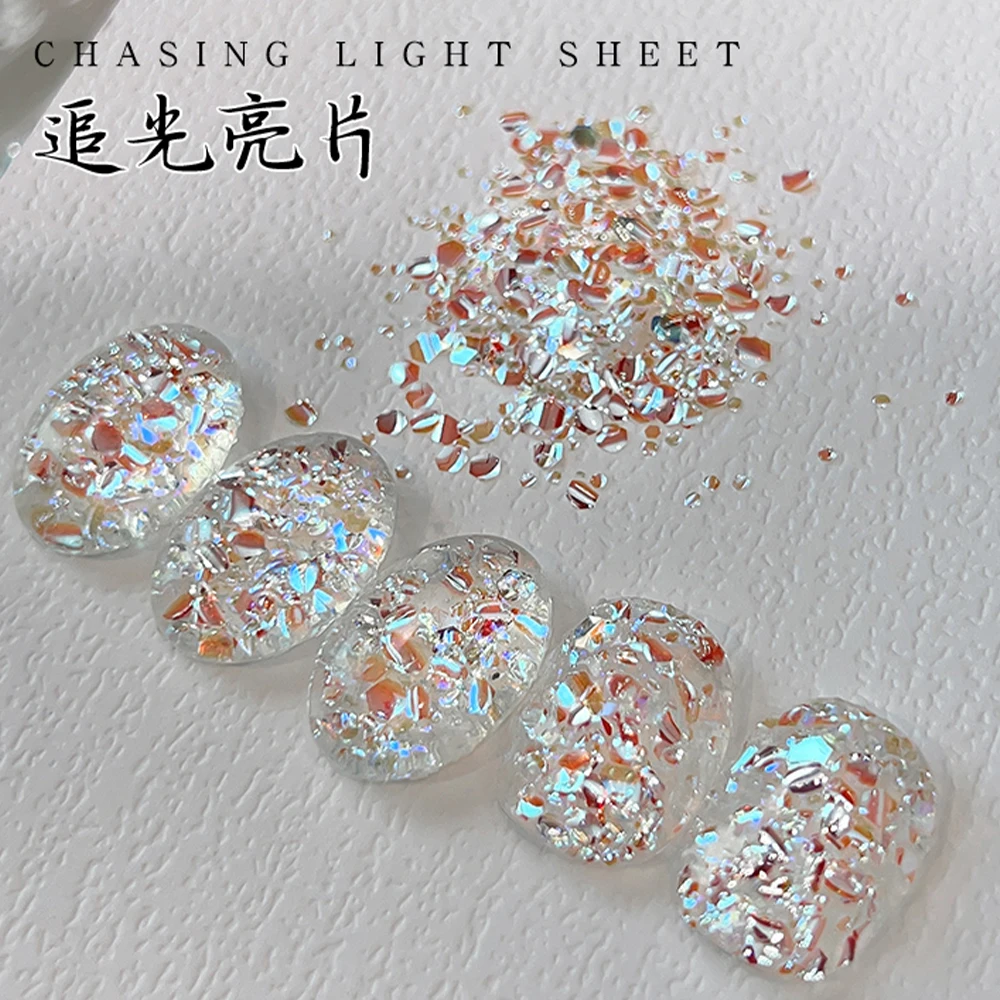 5g Shiny Diamond Nail Glitter Sequins Silver Holographic Micro Drill Chunky Nail Flakes Aurora Dazzling Crystal Manicure Sequins