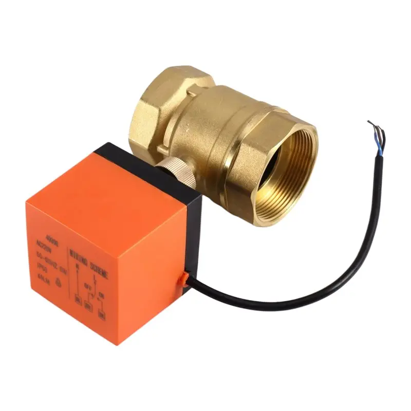 

AB41-2" Electric Ball Valve Brass AC220V Motorized Two Way Ball Valve Air Conditioning Floor Heating
