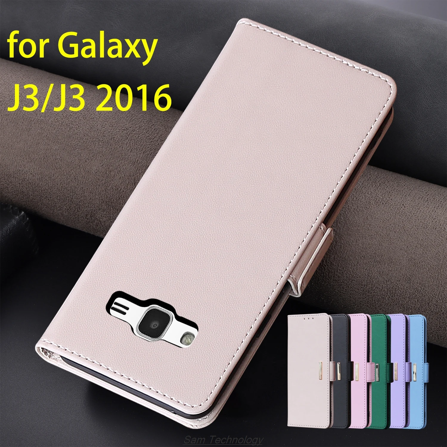 

Кожаный чехол с магнитной пряжкой для Samsung Galaxy J3/Galaxy J3 2016, откидная крышка, женский простой чехол Fundas Coque