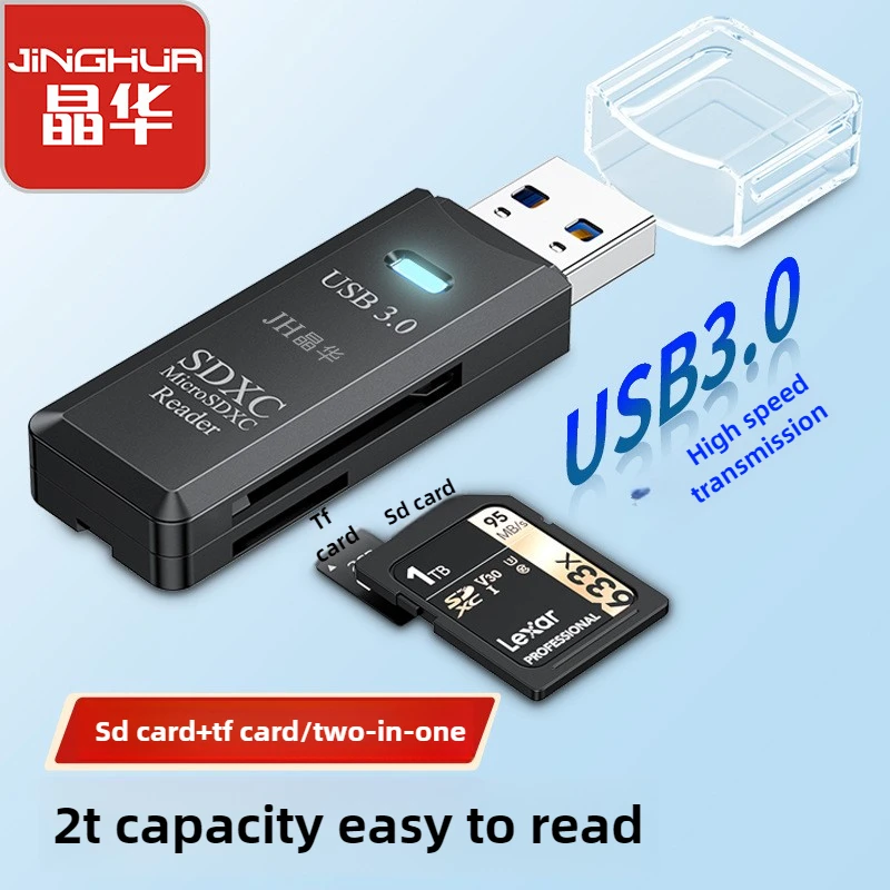 

USB3.0 High-speed Card Reader Supports SD Card TF Card, Computer Tablet Camera, Mobile Phone Monitoring 2-in-1 Card Reader