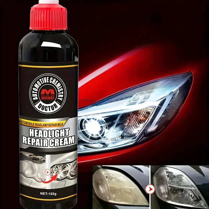 Automotive Chemist Headlight Repair Cream: Restores oxidized, yellow, scratched, blurry headlights - enhances crystal plating