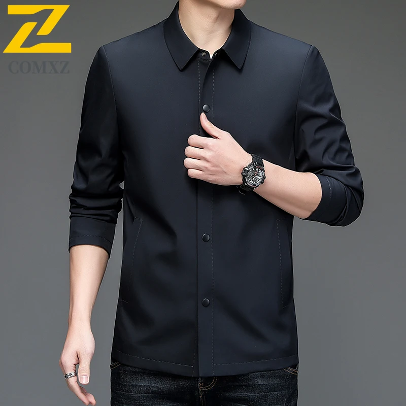 Business Casual Male Jacket 2025 Lightw Luxurious Outdoor Office Coat Premium Comfort Wear Spring And Autumn Mens New Clothing