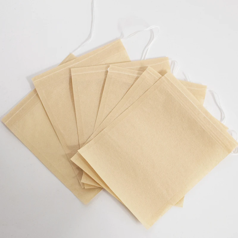 100Pcs Disposable Teabags Biodegradable Paper Drawstring Eco-Friendly Filter Empty Tea Bags Loose Leaf Powder Herbal Medicine