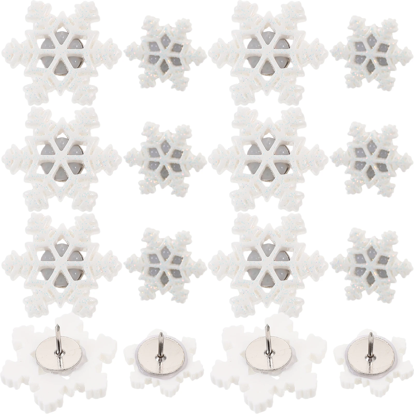 

30pcs Snowflake Shaped Push Pin Christmas Thumb Tacks Decorative Thumbtacks Bulletin Board Photo Wall Map Marker School Supply