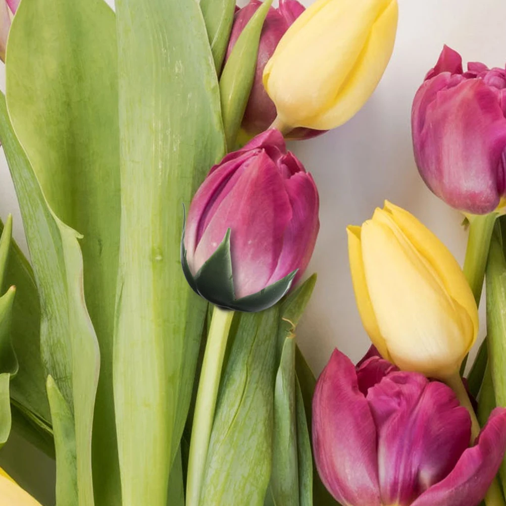 

150Pcs Artificial Flower Calyxes Green Plastic Rose Sepals for DIY Soap Floral Craft Wedding Party Decoration Supplies