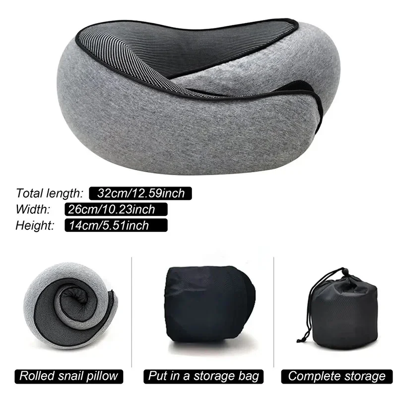 U Shape Memory Foam Neck Pillow Snail Travel Neck Pillows Portable Cervical Vertebra Airplanes Noon Break Pillow Relax