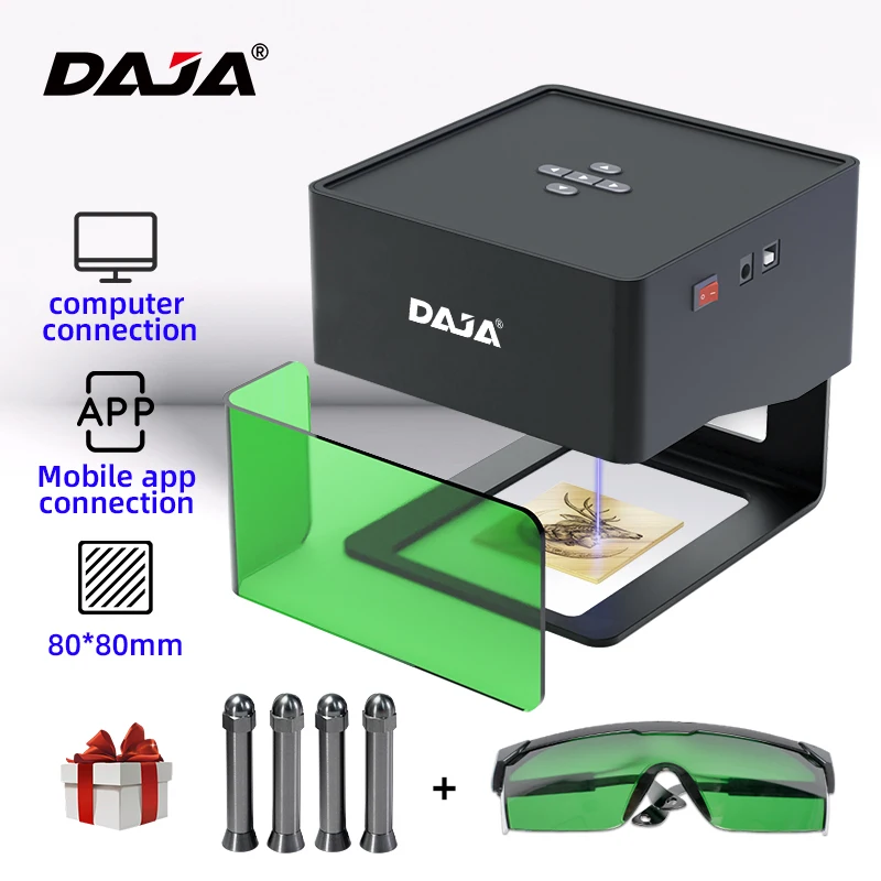 Daja Laser Graveur Cnc Diy Dj6 Laser Graveermachine 3000Mw Snelle Mini Logo Mark Printer Cutter Houtbewerking Hout Plastic