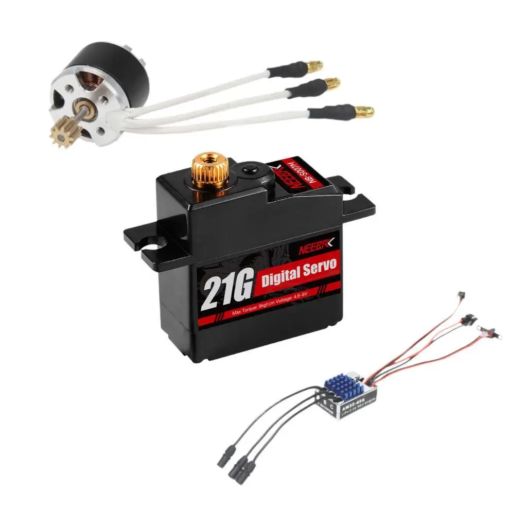 

Motor with ESC Set with Servo 1/12 Scale Practical Wear Resistant, Reliability, Replace Accessories for MN82 MN99S