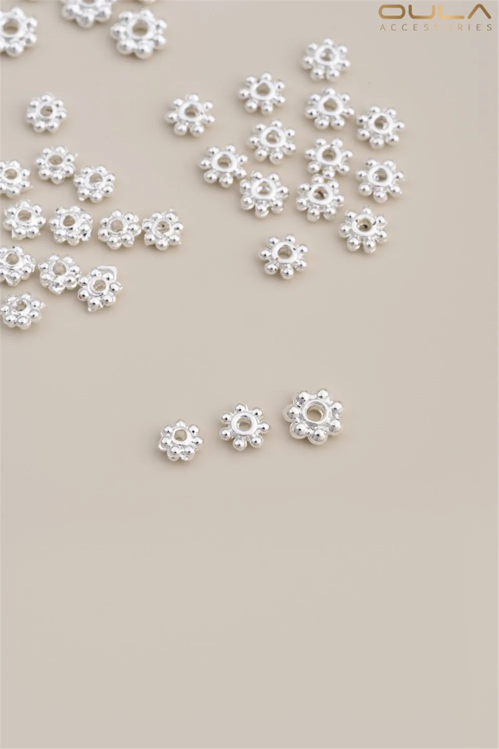 

925-plated Thick Silver Snowflake Sheets Silver Spacer Sheets Hand-strung Beads Spacer Accessories Diy Handmade Jewelry Material