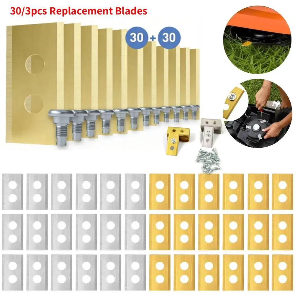 30/36PCS Lawn Mower Stainless Steel Replacement Blades 2-hole Design Mower Blade for Mammotion Luba Robot Lawn Mowers