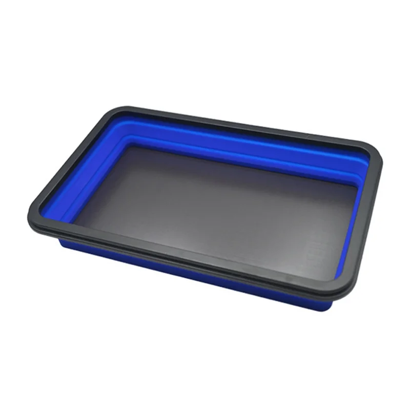 Foldable Magnetic Screw Tray Silicone Tool Parts Storage Organizer Box Woodworking Plumber Tool Parts Organizer Tray-ABXK