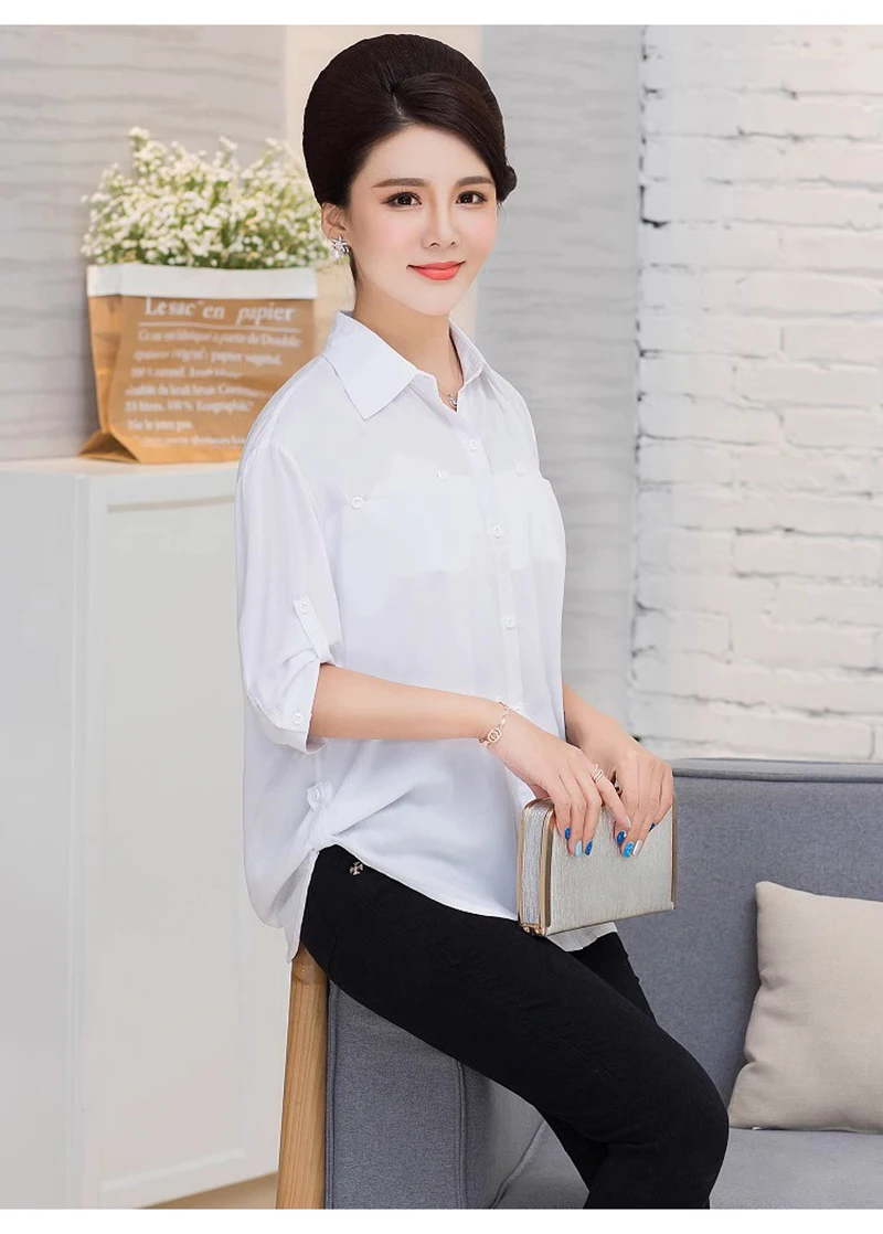 Camicia a maniche lunghe da donna estiva in cotone e seta Temperamento grigio Camicetta semplice ed elegante Pigiama casual per la casa Sudore fresco e assorbente