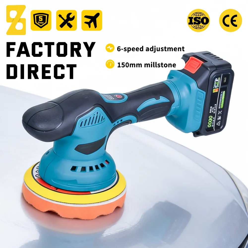 8 Gears Portable Car Polishing Machine Multifunctional Electric Polisher Cordless Waxing Polishing Machine for Car Detailing