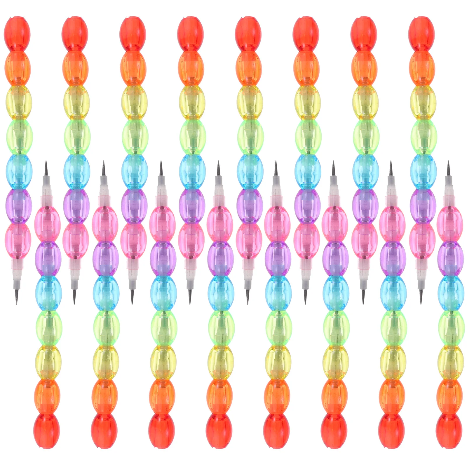 

16 Pcs Egg Pencil Convenient Stacking Pencils Color for Kids Halloween Supplies Bright Plastic Student Use