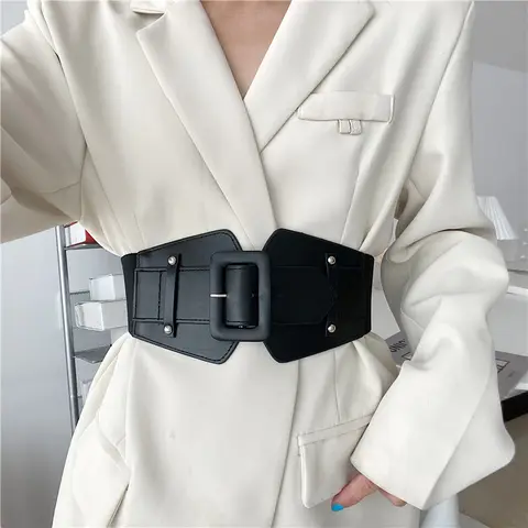 Cinturón de corsé elástico ancho para mujer, traje de vestir, fajas elásticas, cinturones de talla grande para mujer, pretina grande blanca de alta calidad