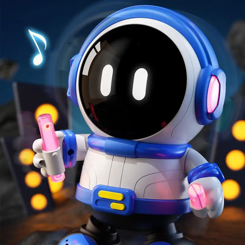 Astronaut Shape Rechargeable Dancing Robot com luzes para crianças, Brinquedo multifuncional educacional, Música