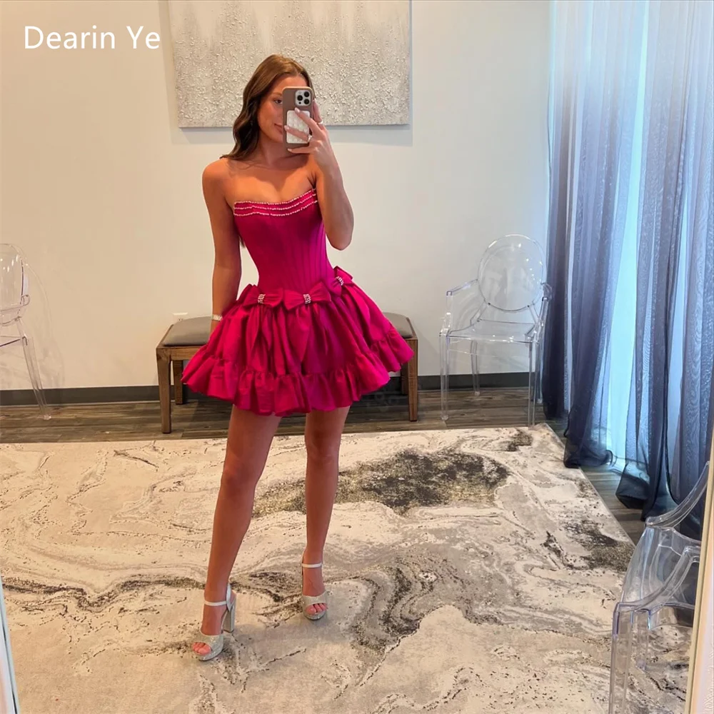 ที่กําหนดเองซาอุดีอาระเบียชุดราตรีชุดราตรี Dearin Strapless A-Line กระโปรงยาวมินิ Bespoke โอกาสชุดอย่างเป็นทางการ