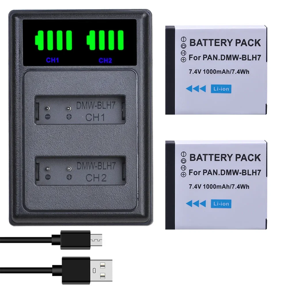 

DMW-BLH7 Battery and Charger for Panasonic Lumix DMC-GM1 DMC-GM5 DMC-GM8 DMC-GF7 DMC-GF8 DMC-GF10 DMC-GF9 DMC-LX9 DMC-LX10