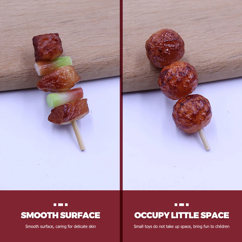 

5 Pcs Simulation Barbecue Skewers Mini Food Toys Kids Party Favors Play Kitchen Boy Bbq Grill Pvc Prop Child Meat
