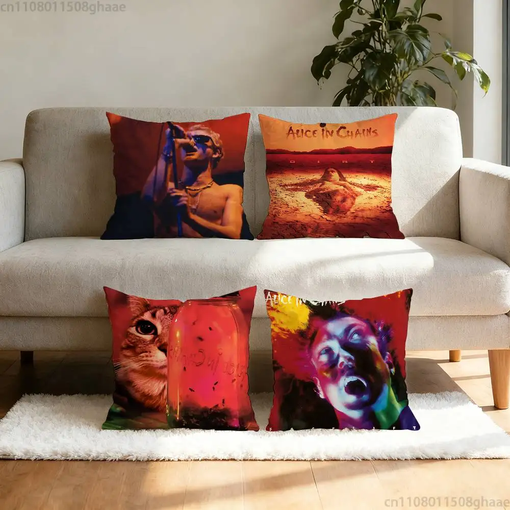 Layne Staley Alice in C-Chains Pillow Case Pillow Case Living Room Sofa Cushion Cover Suitable For Home Bedroom Room Decoration